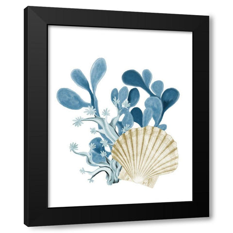 Coastal Coral 5 Black Modern Wood Framed Art Print with Double Matting by Kimberly, Allen