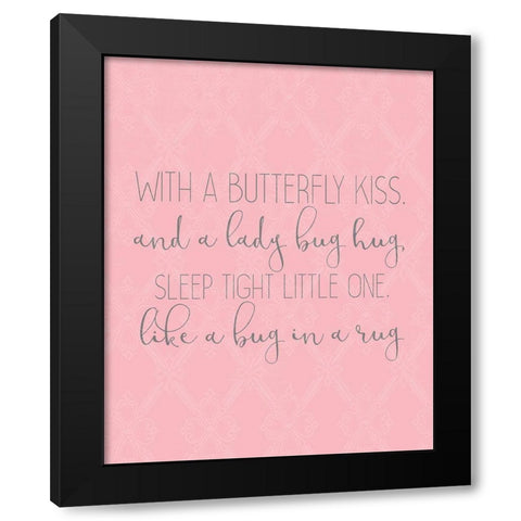 Butterfly Kisses 2 Black Modern Wood Framed Art Print with Double Matting by Kimberly, Allen