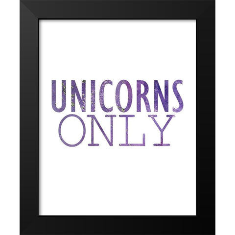 Unicorns Only 2 Black Modern Wood Framed Art Print by Kimberly, Allen