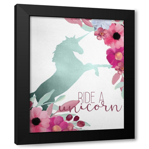 Ride and Swim 1 Black Modern Wood Framed Art Print by Kimberly, Allen