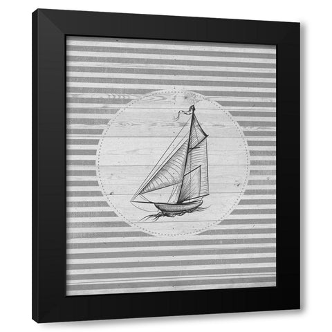 Lets Sail 2 Black Modern Wood Framed Art Print with Double Matting by Allen, Kimberly
