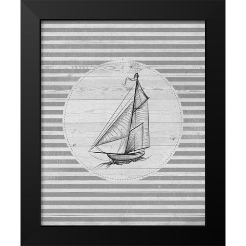Lets Sail 2 Black Modern Wood Framed Art Print by Allen, Kimberly