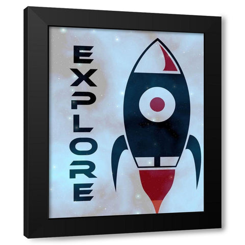 Explore Space Black Modern Wood Framed Art Print with Double Matting by Kimberly, Allen
