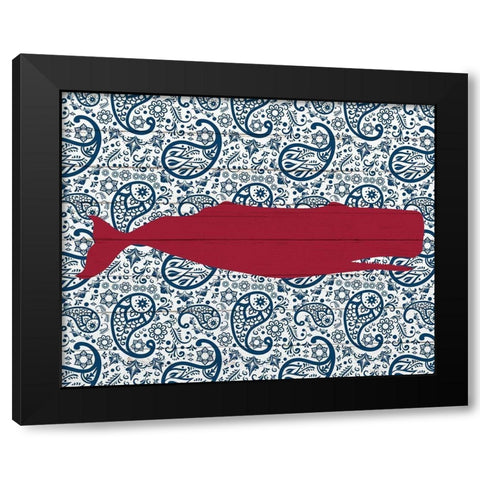 Paisley Whale 1 Black Modern Wood Framed Art Print by Kimberly, Allen