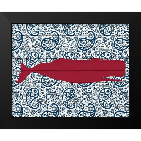 Paisley Whale 1 Black Modern Wood Framed Art Print by Kimberly, Allen