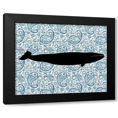 Paisley Whale 3 Black Modern Wood Framed Art Print with Double Matting by Kimberly, Allen