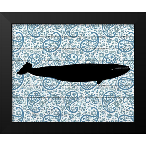Paisley Whale 3 Black Modern Wood Framed Art Print by Kimberly, Allen