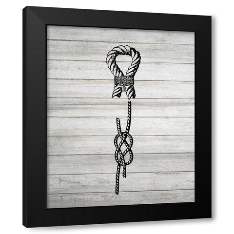 Nautical Knots 3 Black Modern Wood Framed Art Print by Kimberly, Allen