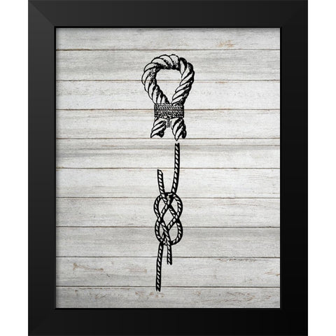 Nautical Knots 3 Black Modern Wood Framed Art Print by Kimberly, Allen