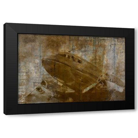 Vintage Airplane Black Modern Wood Framed Art Print with Double Matting by Allen, Kimberly