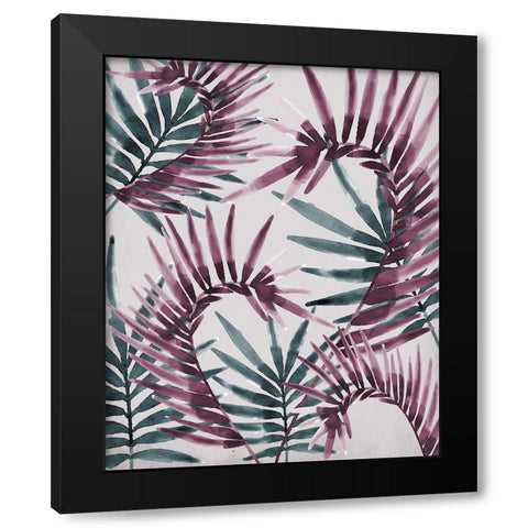 Palms 2 Black Modern Wood Framed Art Print with Double Matting by Kimberly, Allen