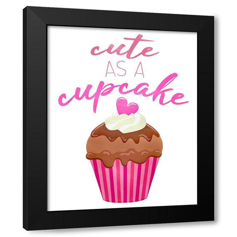 Cute as a Cupcake Black Modern Wood Framed Art Print by Kimberly, Allen
