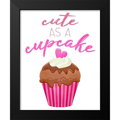 Cute as a Cupcake Black Modern Wood Framed Art Print by Kimberly, Allen