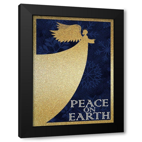 Peace on Earth Angel Black Modern Wood Framed Art Print with Double Matting by Kimberly, Allen