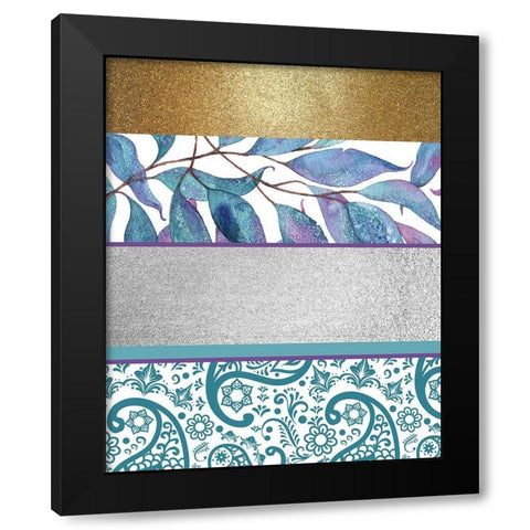 Mixed Teal Purple 2 Black Modern Wood Framed Art Print by Kimberly, Allen
