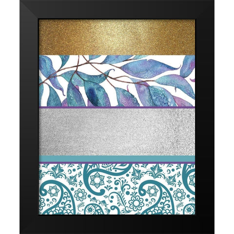 Mixed Teal Purple 2 Black Modern Wood Framed Art Print by Kimberly, Allen
