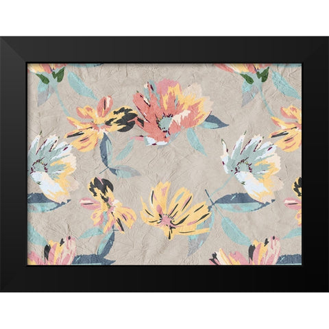 Abstract Floral Black Modern Wood Framed Art Print by Kimberly, Allen