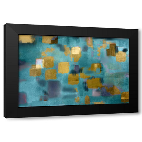 Squared Blue Black Modern Wood Framed Art Print by Allen, Kimberly