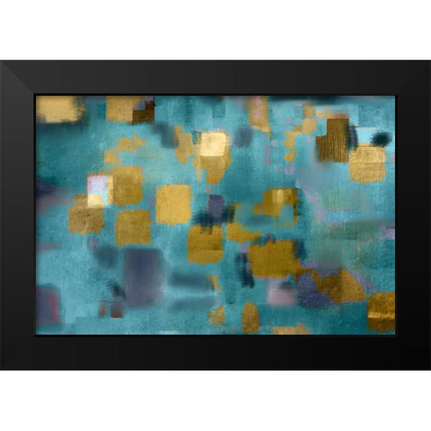 Squared Blue Black Modern Wood Framed Art Print by Allen, Kimberly