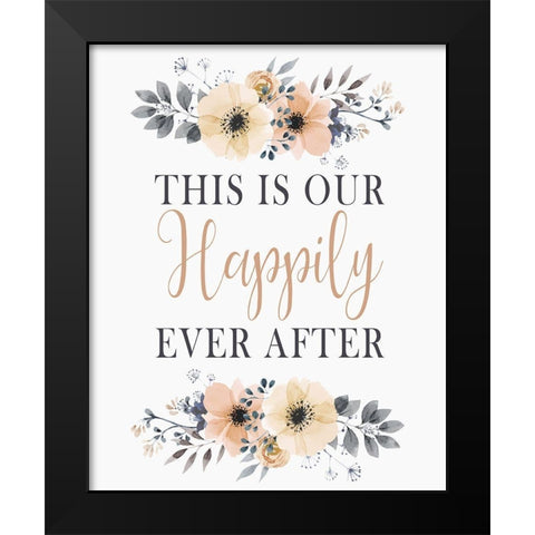 Happily Ever After Black Modern Wood Framed Art Print by Kimberly, Allen