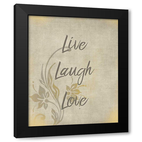 Live Laugh Love Black Modern Wood Framed Art Print with Double Matting by Allen, Kimberly