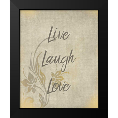 Live Laugh Love Black Modern Wood Framed Art Print by Allen, Kimberly