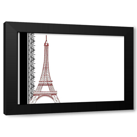 Paris Couture Black Modern Wood Framed Art Print with Double Matting by Kimberly, Allen