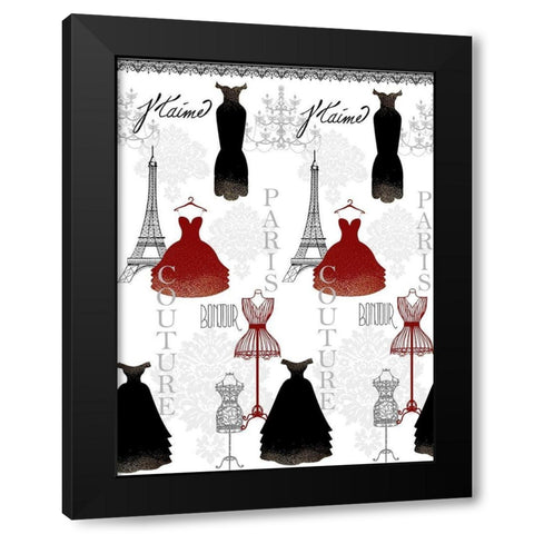 Paris Couture 2 Black Modern Wood Framed Art Print by Kimberly, Allen