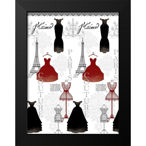 Paris Couture 2 Black Modern Wood Framed Art Print by Kimberly, Allen