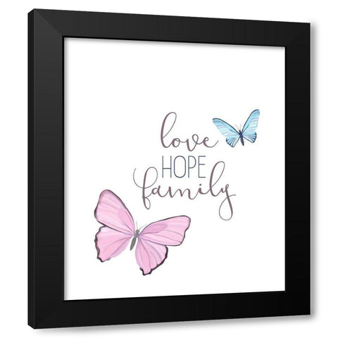 Butterfly Love 1 Black Modern Wood Framed Art Print by Kimberly, Allen