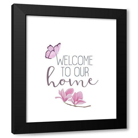 Butterfly Love 2 Black Modern Wood Framed Art Print with Double Matting by Kimberly, Allen