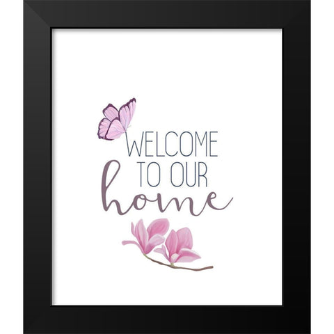 Butterfly Love 2 Black Modern Wood Framed Art Print by Kimberly, Allen