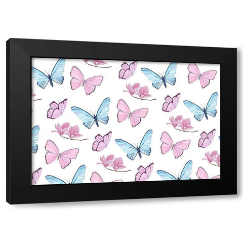 Butterfly Love 3 Black Modern Wood Framed Art Print by Kimberly, Allen