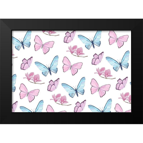 Butterfly Love 3 Black Modern Wood Framed Art Print by Kimberly, Allen