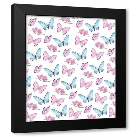 Butterfly Love 3 Black Modern Wood Framed Art Print by Kimberly, Allen