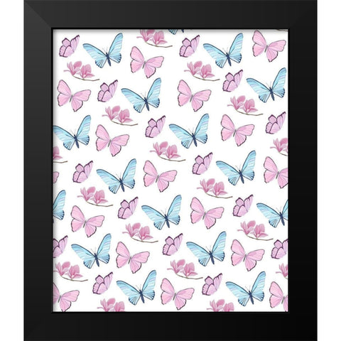 Butterfly Love 3 Black Modern Wood Framed Art Print by Kimberly, Allen