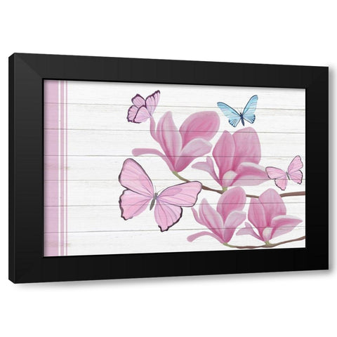 Butterfly Love 4 Black Modern Wood Framed Art Print by Kimberly, Allen