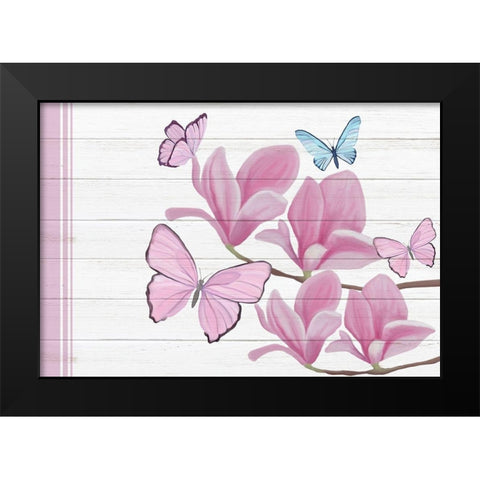 Butterfly Love 4 Black Modern Wood Framed Art Print by Kimberly, Allen