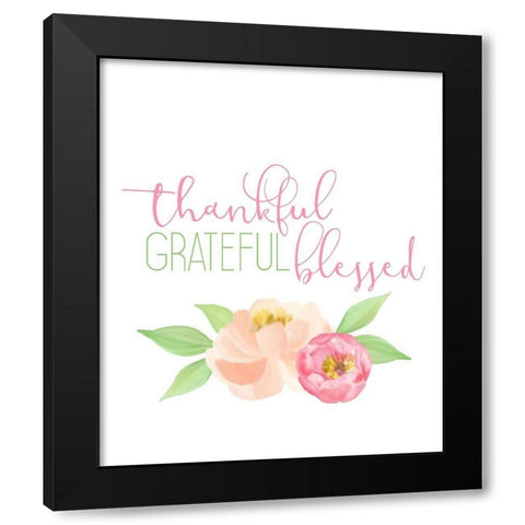 Peony Spring 3 Black Modern Wood Framed Art Print with Double Matting by Kimberly, Allen