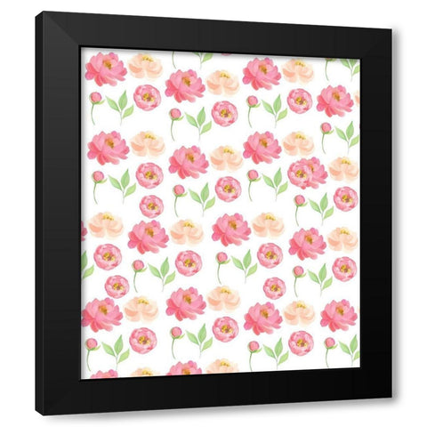 Peony Spring 2 Black Modern Wood Framed Art Print with Double Matting by Kimberly, Allen