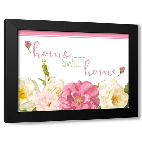 Peony Spring 4 v4 Black Modern Wood Framed Art Print with Double Matting by Kimberly, Allen