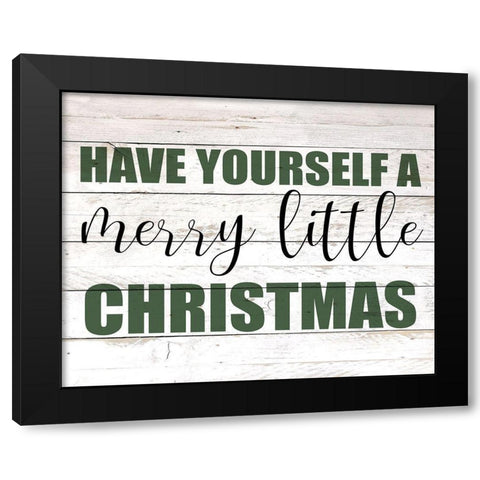 Merry Little Green Black Modern Wood Framed Art Print by Kimberly, Allen