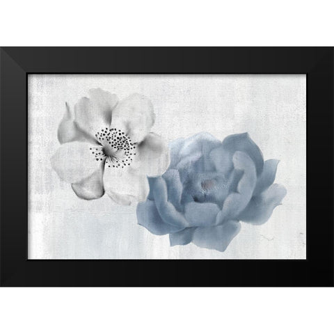 Blue and White Black Modern Wood Framed Art Print by Kimberly, Allen