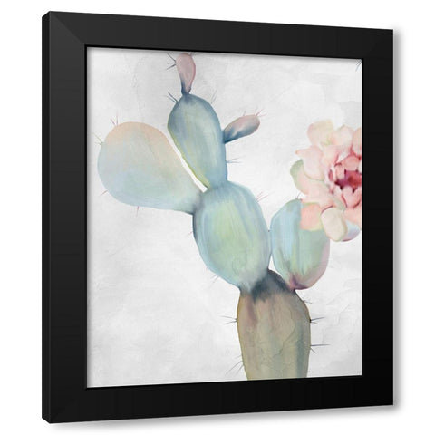 Cactus Blooming 2 Black Modern Wood Framed Art Print by Kimberly, Allen