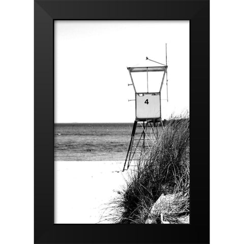 Lifeguard Tower Black Modern Wood Framed Art Print by Kimberly, Allen