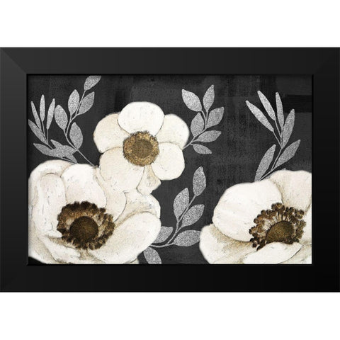 Gilded Anemones Black Modern Wood Framed Art Print by Kimberly, Allen