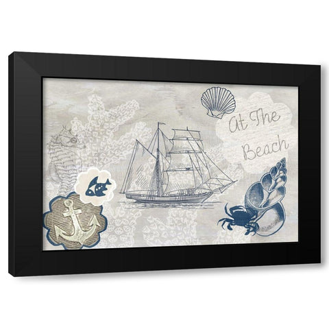 At the Beach Black Modern Wood Framed Art Print by Kimberly, Allen
