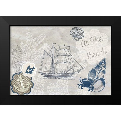 At the Beach Black Modern Wood Framed Art Print by Kimberly, Allen
