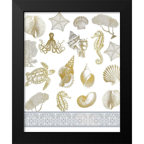 Azure Coastal 3 Black Modern Wood Framed Art Print by Kimberly, Allen