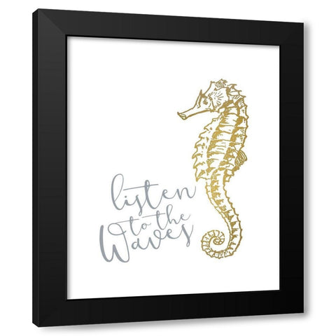 Azure Coastal 4 Black Modern Wood Framed Art Print with Double Matting by Kimberly, Allen